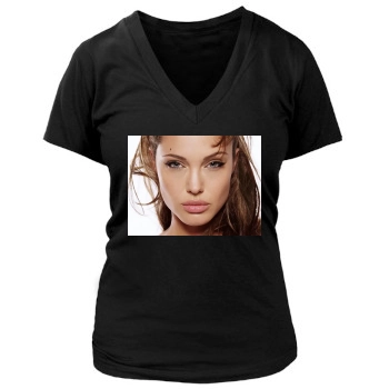 Angelina Jolie Women's Deep V-Neck TShirt