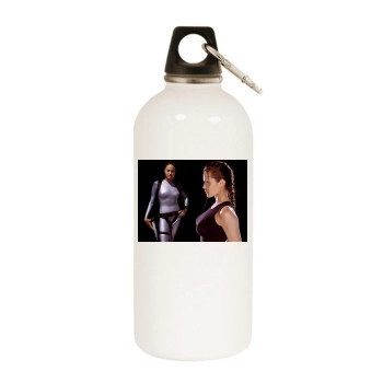 Angelina Jolie White Water Bottle With Carabiner