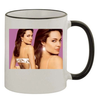 Angelina Jolie 11oz Colored Rim & Handle Mug