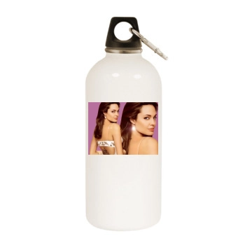 Angelina Jolie White Water Bottle With Carabiner