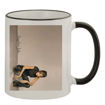 Angelina Jolie 11oz Colored Rim & Handle Mug