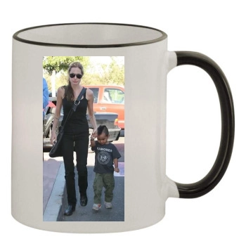 Angelina Jolie 11oz Colored Rim & Handle Mug