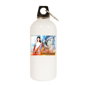 Angelina Jolie White Water Bottle With Carabiner