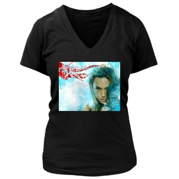 Angelina Jolie Women's Deep V-Neck TShirt