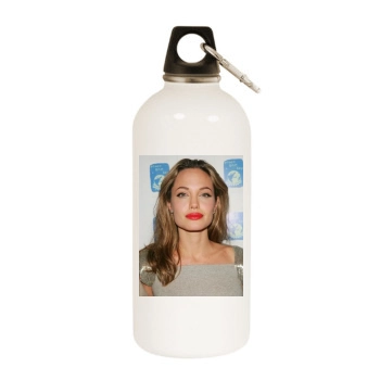 Angelina Jolie White Water Bottle With Carabiner