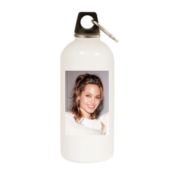 Angelina Jolie White Water Bottle With Carabiner