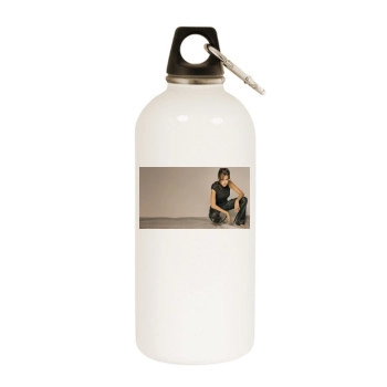 Angelina Jolie White Water Bottle With Carabiner