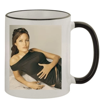 Angelina Jolie 11oz Colored Rim & Handle Mug