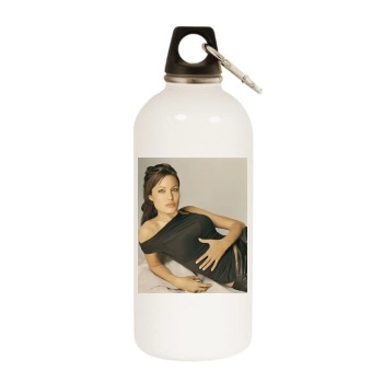 Angelina Jolie White Water Bottle With Carabiner