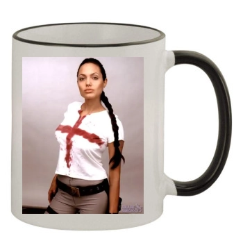 Angelina Jolie 11oz Colored Rim & Handle Mug