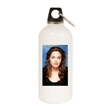 Angelina Jolie White Water Bottle With Carabiner