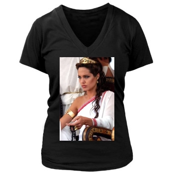 Angelina Jolie Women's Deep V-Neck TShirt