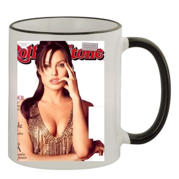 Angelina Jolie 11oz Colored Rim & Handle Mug