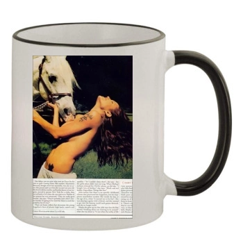 Angelina Jolie 11oz Colored Rim & Handle Mug