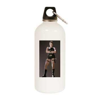 Angelina Jolie White Water Bottle With Carabiner