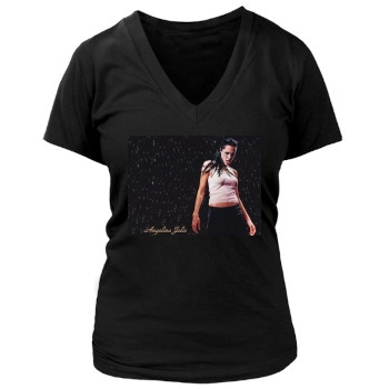 Angelina Jolie Women's Deep V-Neck TShirt