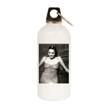 Angelina Jolie White Water Bottle With Carabiner