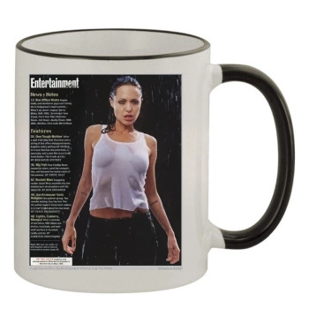 Angelina Jolie 11oz Colored Rim & Handle Mug