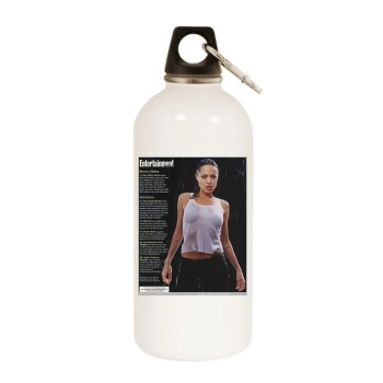 Angelina Jolie White Water Bottle With Carabiner