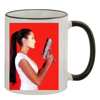 Angelina Jolie 11oz Colored Rim & Handle Mug