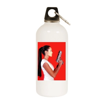 Angelina Jolie White Water Bottle With Carabiner