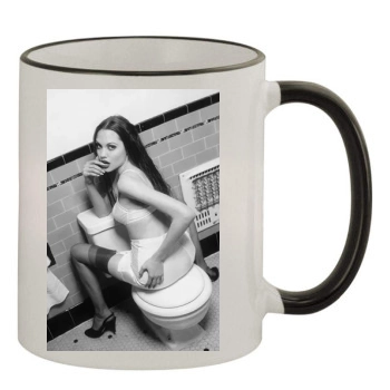 Angelina Jolie 11oz Colored Rim & Handle Mug