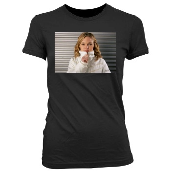 Julia Stiles Women's Junior Cut Crewneck T-Shirt