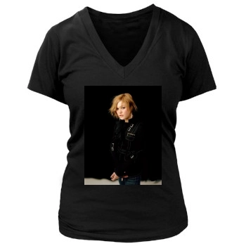 Julia Stiles Women's Deep V-Neck TShirt