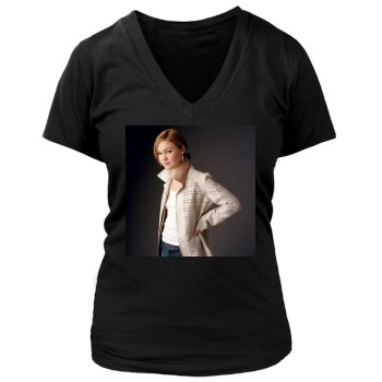 Julia Stiles Women's Deep V-Neck TShirt