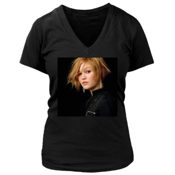 Julia Stiles Women's Deep V-Neck TShirt