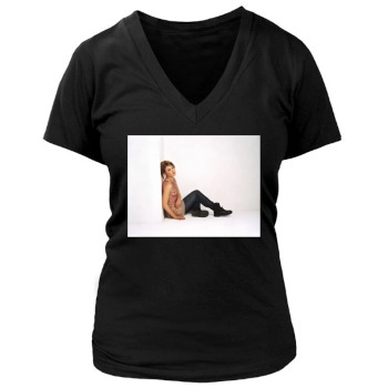 Julia Stiles Women's Deep V-Neck TShirt