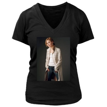 Julia Stiles Women's Deep V-Neck TShirt