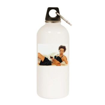 Angelina Jolie White Water Bottle With Carabiner