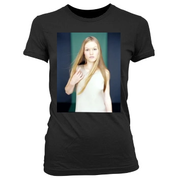 Julia Stiles Women's Junior Cut Crewneck T-Shirt