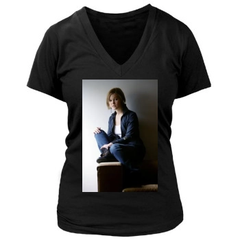 Julia Stiles Women's Deep V-Neck TShirt