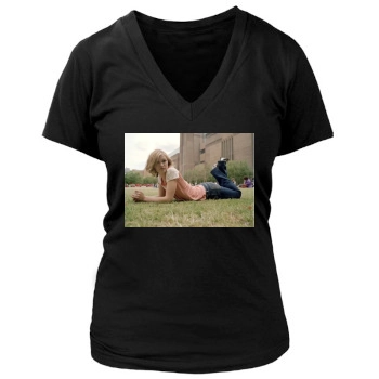 Julia Stiles Women's Deep V-Neck TShirt