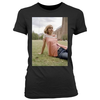 Julia Stiles Women's Junior Cut Crewneck T-Shirt