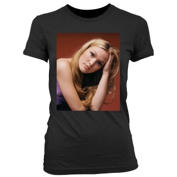 Julia Stiles Women's Junior Cut Crewneck T-Shirt