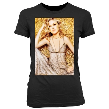 Julia Stiles Women's Junior Cut Crewneck T-Shirt