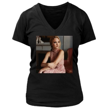 Julia Stiles Women's Deep V-Neck TShirt