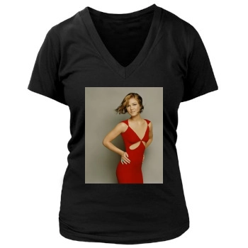 Julia Stiles Women's Deep V-Neck TShirt