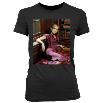 Julia Stiles Women's Junior Cut Crewneck T-Shirt