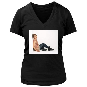 Julia Stiles Women's Deep V-Neck TShirt