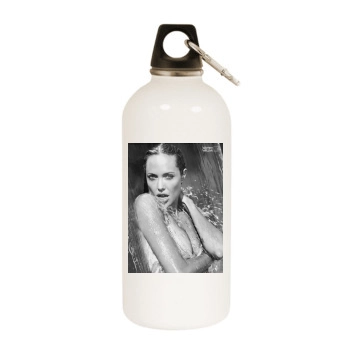 Angelina Jolie White Water Bottle With Carabiner