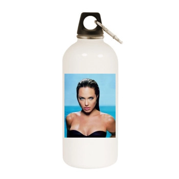 Angelina Jolie White Water Bottle With Carabiner