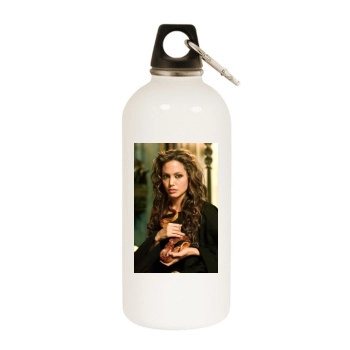 Angelina Jolie White Water Bottle With Carabiner