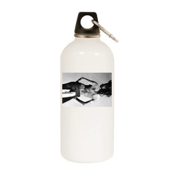 Angelina Jolie White Water Bottle With Carabiner