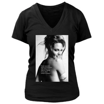 Angelina Jolie Women's Deep V-Neck TShirt