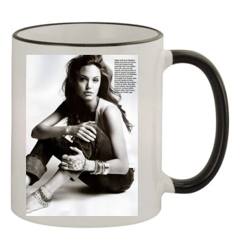 Angelina Jolie 11oz Colored Rim & Handle Mug