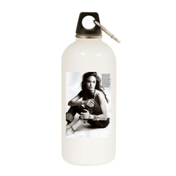 Angelina Jolie White Water Bottle With Carabiner